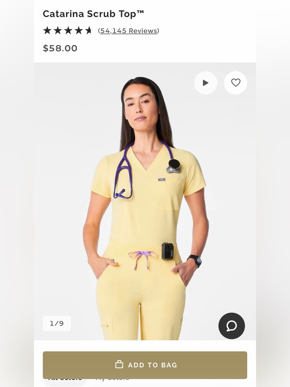 FIGS Catarina Scrub Top - Picture 1 of 3